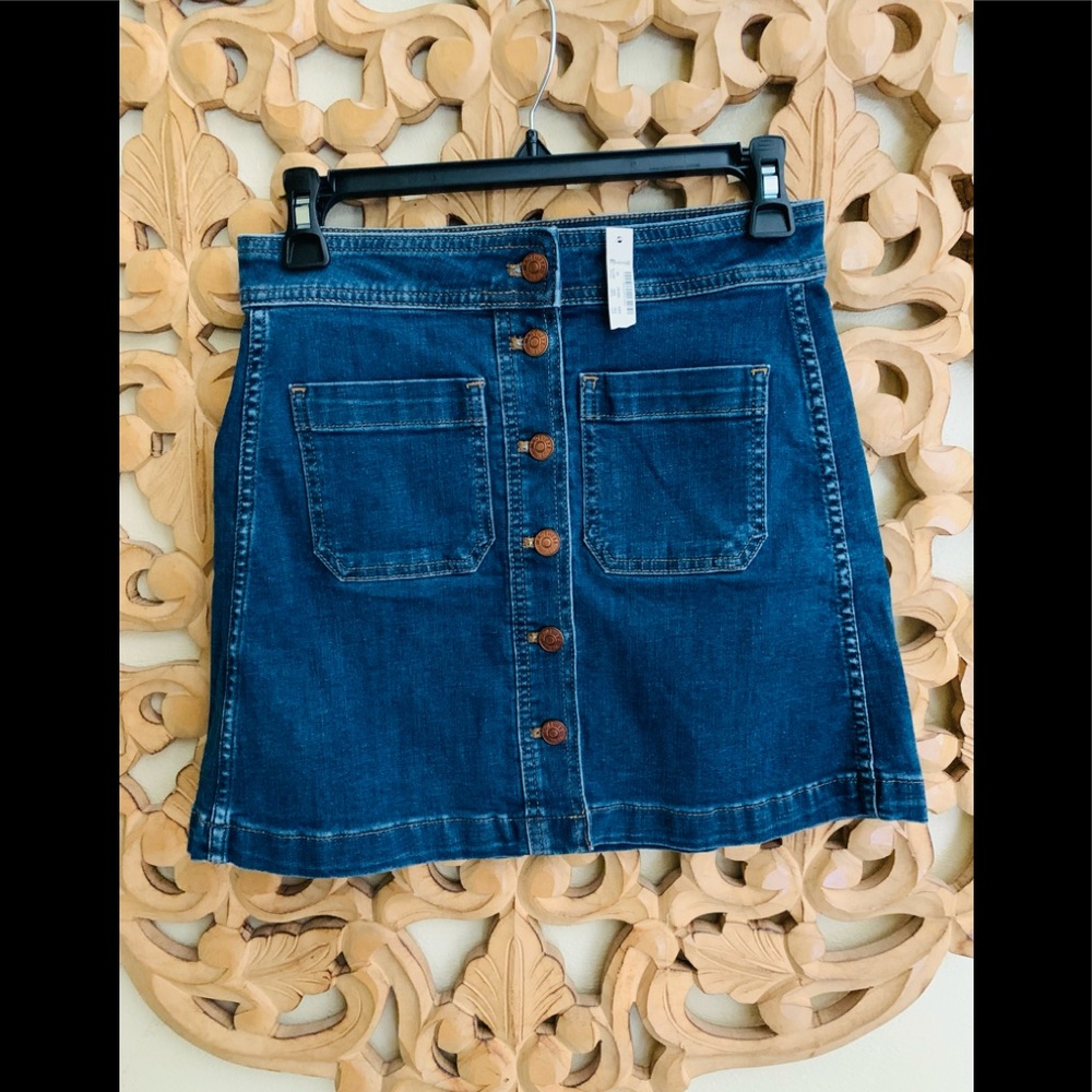 Madewell denim straight mini skirt